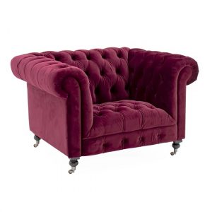 reedy-chesterfield-velvel-sofa-chair-berry-metal-castor
