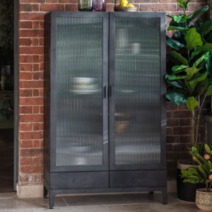 rolla-metal-display-cabinet-2-doors-2-drawers-black