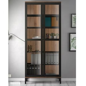 romtree-2-doors-display-cabinet-black-walnut