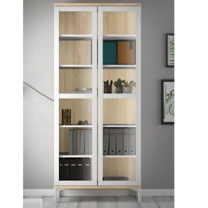 romtree-2-doors-display-cabinet-white-oak