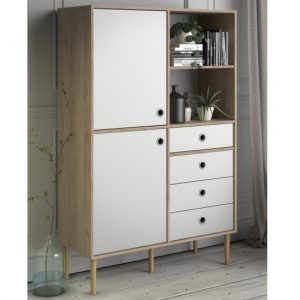 roxo-2-doors-4-drawers-bookcase-oak-white