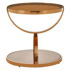 saclateni-round-brown-glass-side-table-rose-gold-frame
