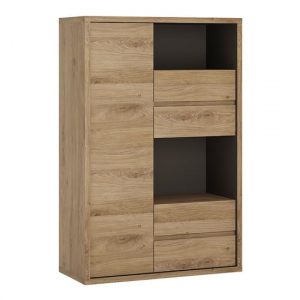sholka-1-door-4-drawers-display-cabinet-oak