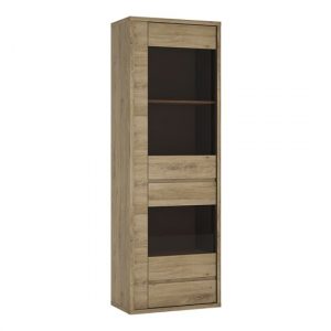 sholka-narrow-1-door-1-drawer-display-cabinet-oak