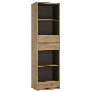 sholka-tall-narrow-3-drawers-bookcase-oak
