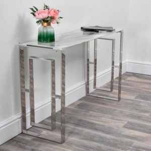 solana-marble-effect-glass-top-console-table-silver-frame
