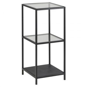 sparks-clear-glass-2-shleves-bookcase-black-frame