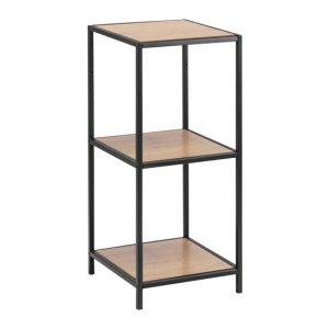 sparks-oak-wooden-2-shleves-bookcase-black-frame