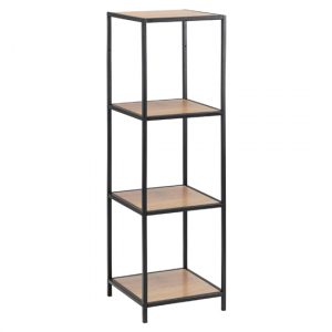 sparks-oak-wooden-3-shleves-bookcase-black-frame