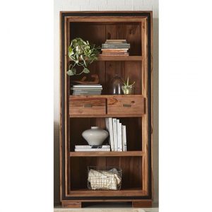 spica-wooden-large-wide-2-drawers-bookcase-natural-sheesham