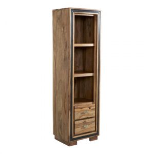 spica-wooden-slim-bookcase-natural-sheesham-2-drawers