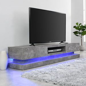 step-tv-stand-concrete-multi-led-lights-new