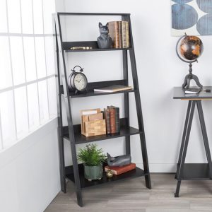 stockholm-wooden-4-tier-ladder-bookshelf-black
