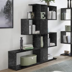 taze-wooden-shelving-bookcase-black-high-gloss-marble-effect