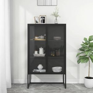 utara-steel-display-cabinet-2-doors-black