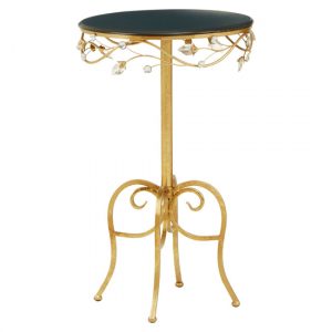 xuange-round-black-wooden-top-side-table-gold-metal-frame