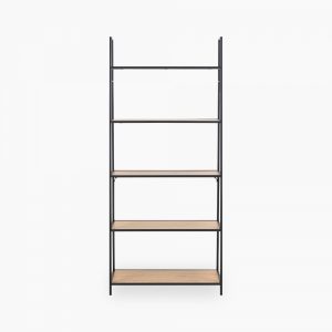 seaford-angled-bookcase-oak-effect-black-p42112-2837164_image summer sale cult furniture, MySmallSpace UK