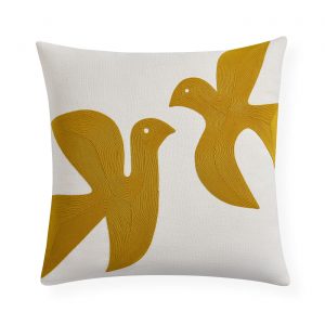 Biarritz_Love_Doves_Pillow_Mustard_Front_Spring23_Silo_c8391aee-cc9c-4d30-b25c-27ad6d71be8a