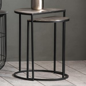 Cross-Metal-Side-Table-in-Silver-Set-of-2-Image-2