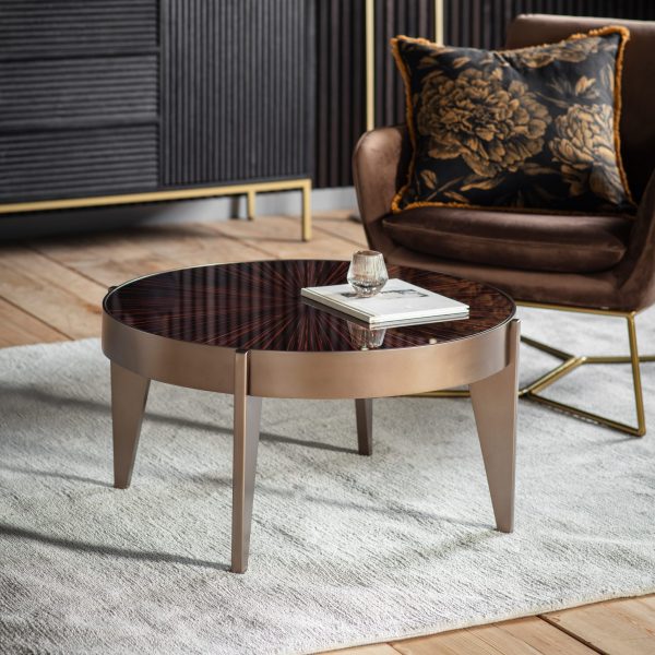 Teynham-Pine-Round-Coffee-Table-in-Gold-Image-2