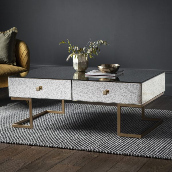 Yamber-Mirrored-4-Drawer-Coffee-Table-in-Gold-Image-2