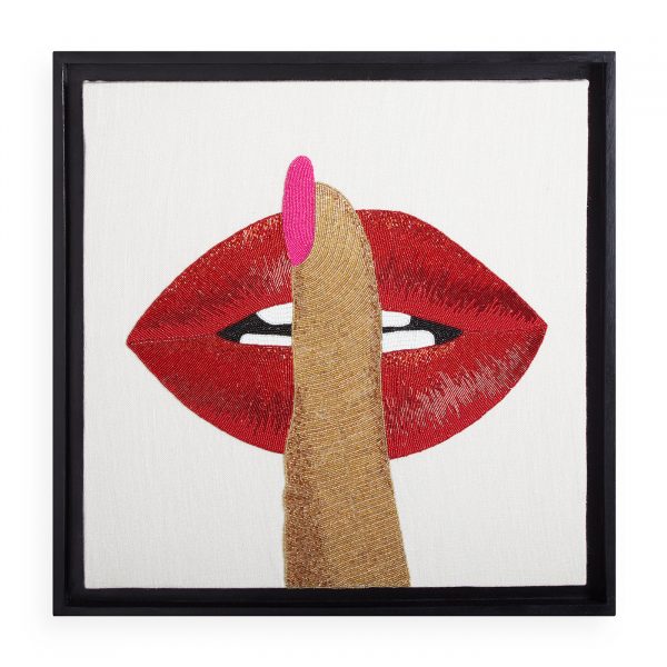 beaded_wall_art_lips_hush