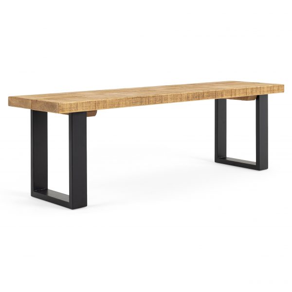 ArmstrongSolidWoodBenchwithSquareBlackMetalLegsSideAngle2