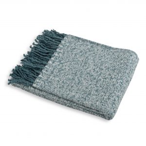 BlueHerringboneMohairThrow