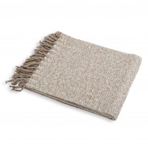BrownHerringboneMohairThrow