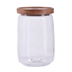 GlassStorageJarWithWoodenLid-1260ml