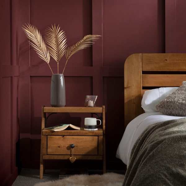 HeatonBedsideTableRedPanellingsquare
