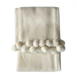 MossStitchedCreamPomPomThrow1