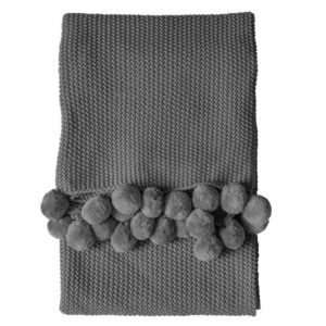 MossStitchedGreyPomPomThrow