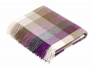 PurpleandNaturalCheckWoolThrow01
