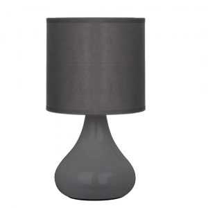 SmallGreyCeramicTableLampandShade_2
