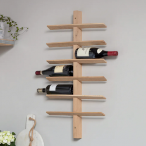 SolidOakWallMountedWineRack
