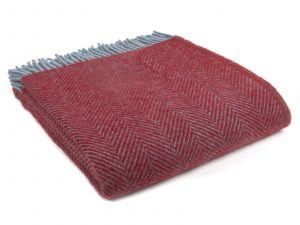 StrawberryHerringboneWelshWoolThrow