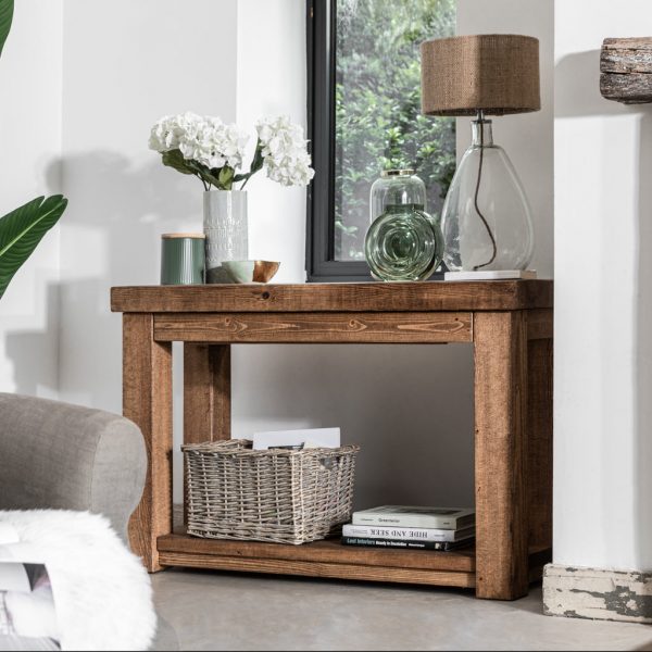 WansbeckRusticWoodenConsoleTable