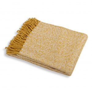 YellowHerringboneMohairThrow