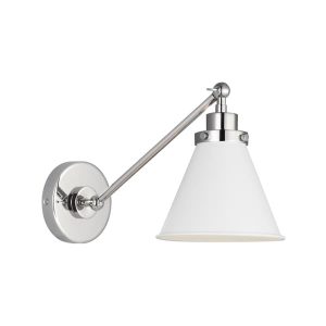 1094028-wellfleet-single-arm-cone-task-sconce-white-and-nickel