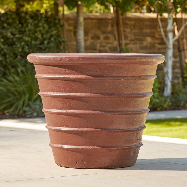 Odette-large-ribbed-ancient-glazed-plant-pot-brown