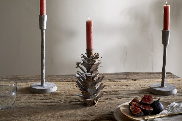 EC27-EC2701-Elagalu_Pine_Cone_Candle_Holder-Large-Aged_Zinc-Nkuku-1
