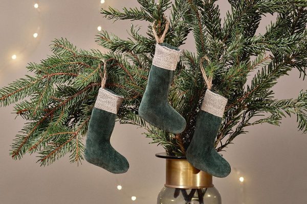 Karru-Cotton-Velvet-Mini-Stocking-Forest-Green-Set-of-3-nkuku